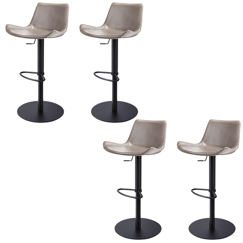 Adjustable Bar Stool Leather Backrest Counter Stool with Swivel