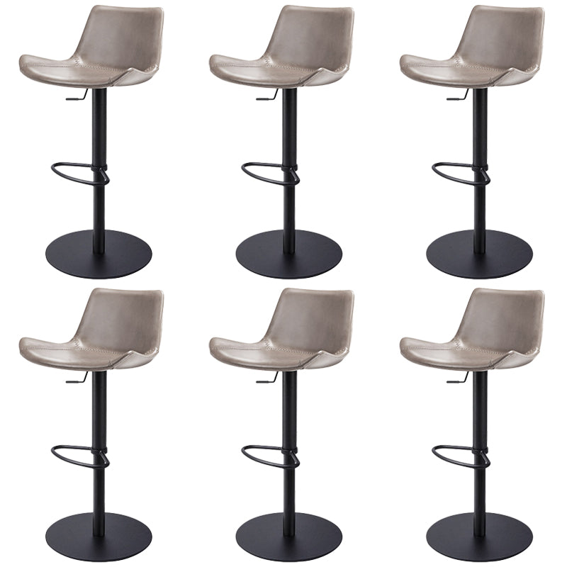 Adjustable Bar Stool Leather Backrest Counter Stool with Swivel