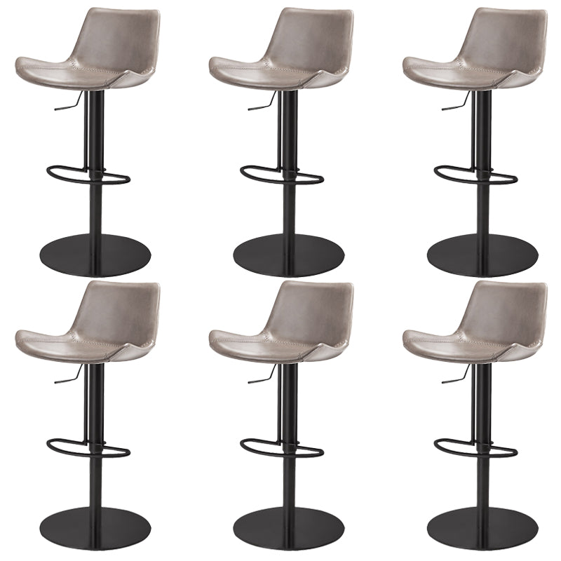 Adjustable Bar Stool Leather Backrest Counter Stool with Swivel