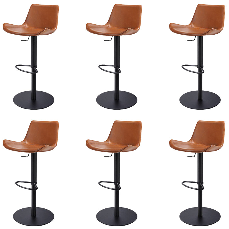 Adjustable Bar Stool Leather Backrest Counter Stool with Swivel