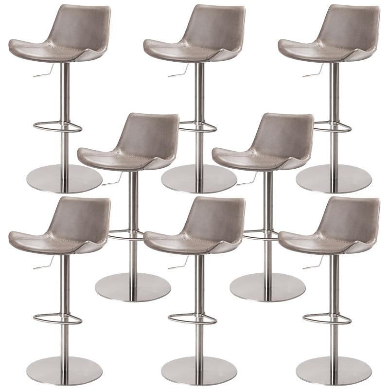 Adjustable Bar Stool Leather Backrest Counter Stool with Swivel