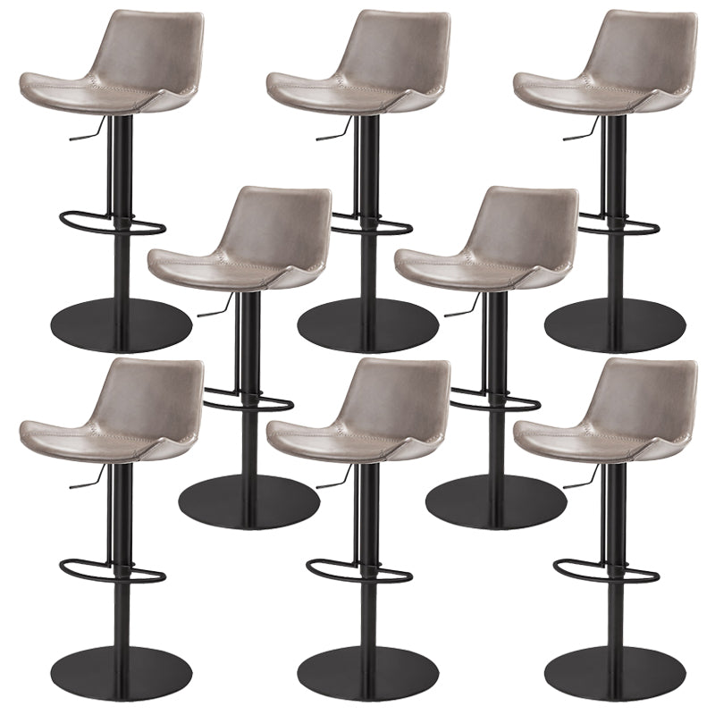 Adjustable Bar Stool Leather Backrest Counter Stool with Swivel