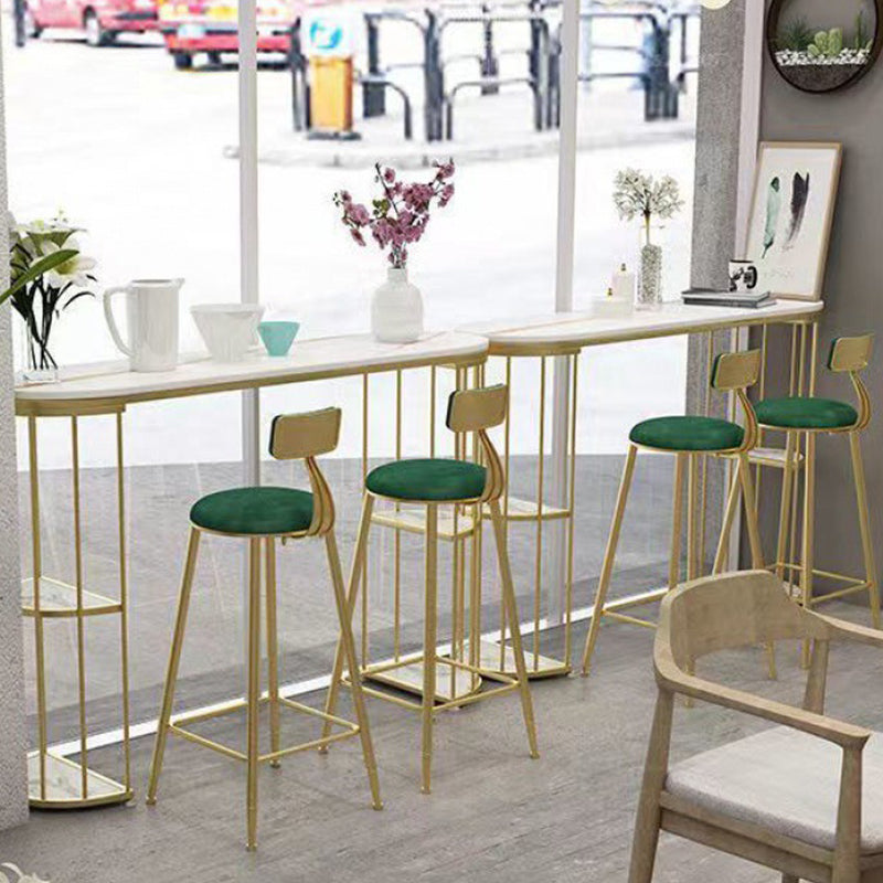Contemporary Dining Stool Armless Bar Stools with Metal Base