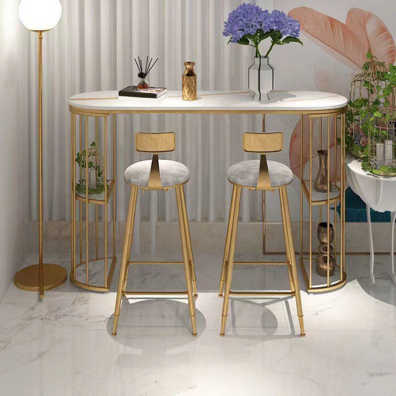 Contemporary Dining Stool Armless Bar Stools with Metal Base