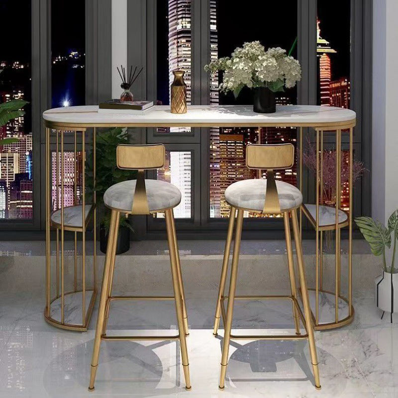 Contemporary Dining Stool Armless Bar Stools with Metal Base
