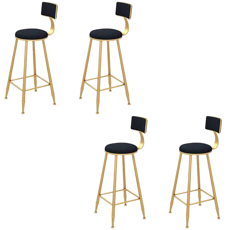Contemporary Dining Stool Armless Bar Stools with Metal Base