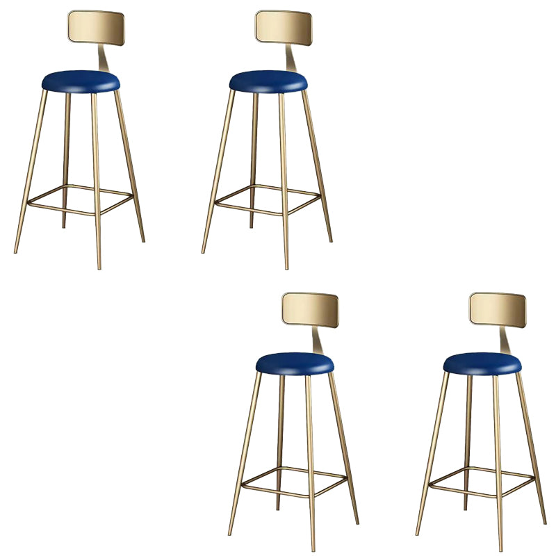 Contemporary Dining Stool Armless Bar Stools with Metal Base