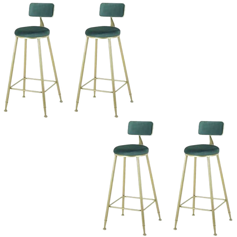 Contemporary Dining Stool Armless Bar Stools with Metal Base