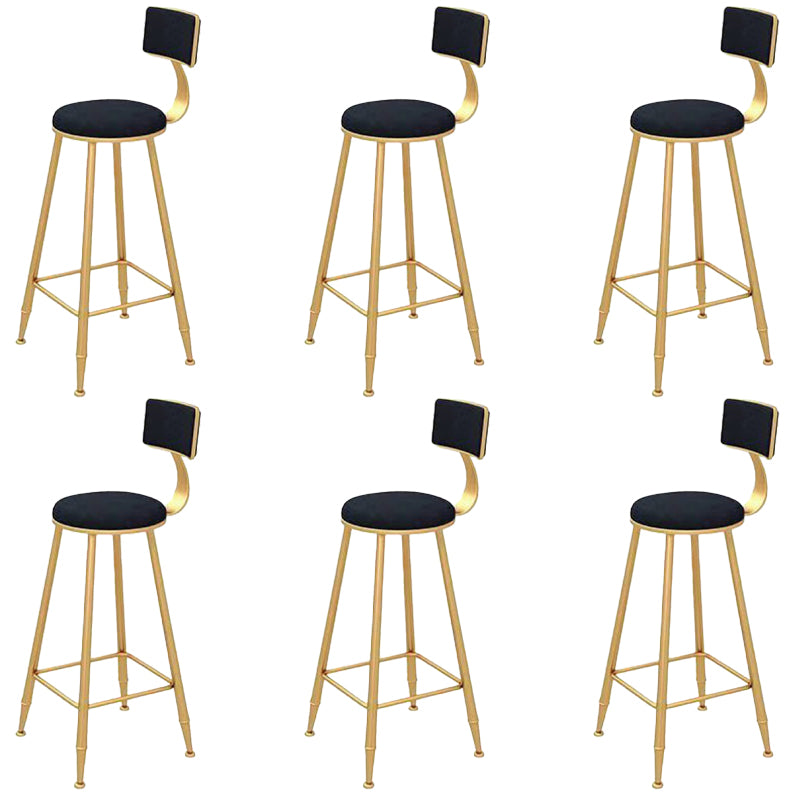 Contemporary Dining Stool Armless Bar Stools with Metal Base