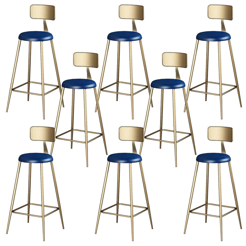 Contemporary Dining Stool Armless Bar Stools with Metal Base