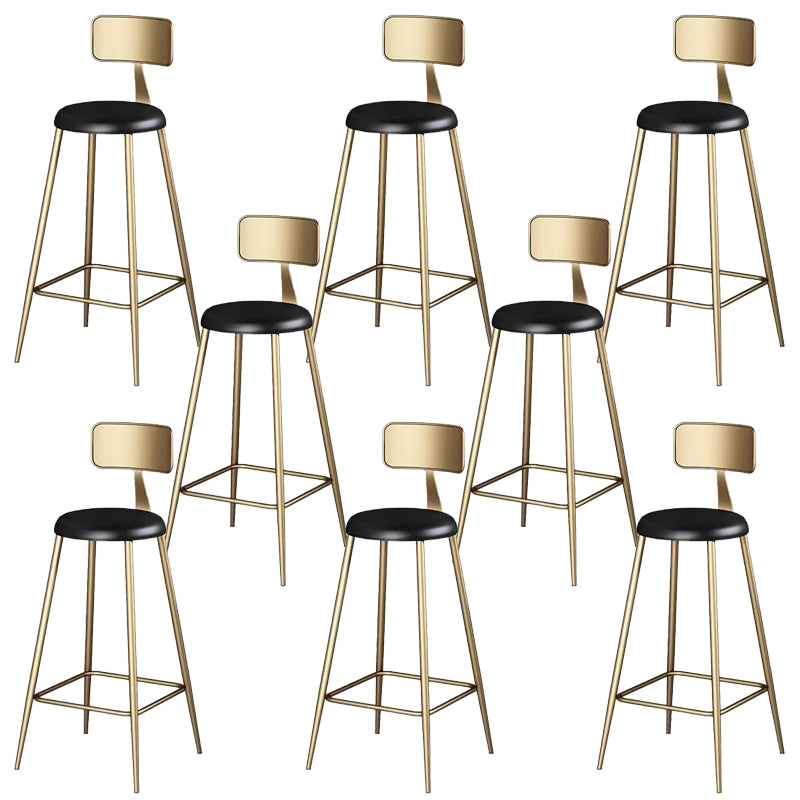 Contemporary Dining Stool Armless Bar Stools with Metal Base