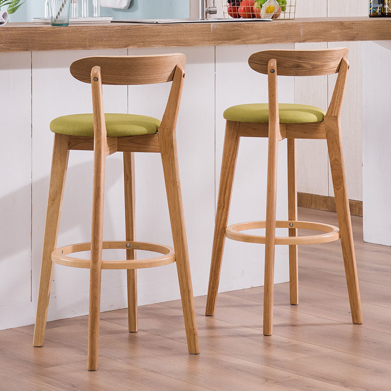 Low Back Dining Stools Industrial Armless Bar Stools with Wood Base