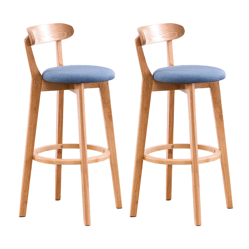 Low Back Dining Stools Industrial Armless Bar Stools with Wood Base