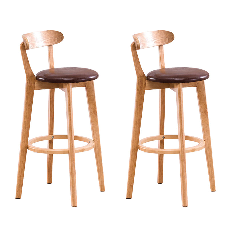 Low Back Dining Stools Industrial Armless Bar Stools with Wood Base