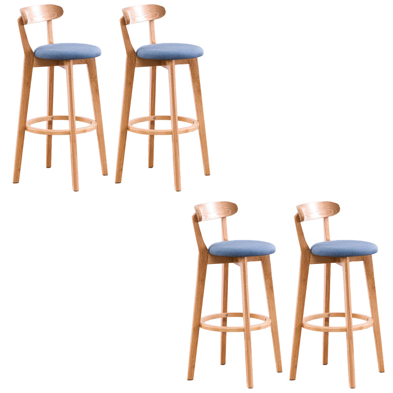 Low Back Dining Stools Industrial Armless Bar Stools with Wood Base