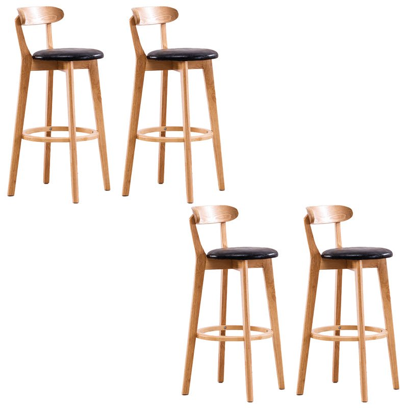 Low Back Dining Stools Industrial Armless Bar Stools with Wood Base