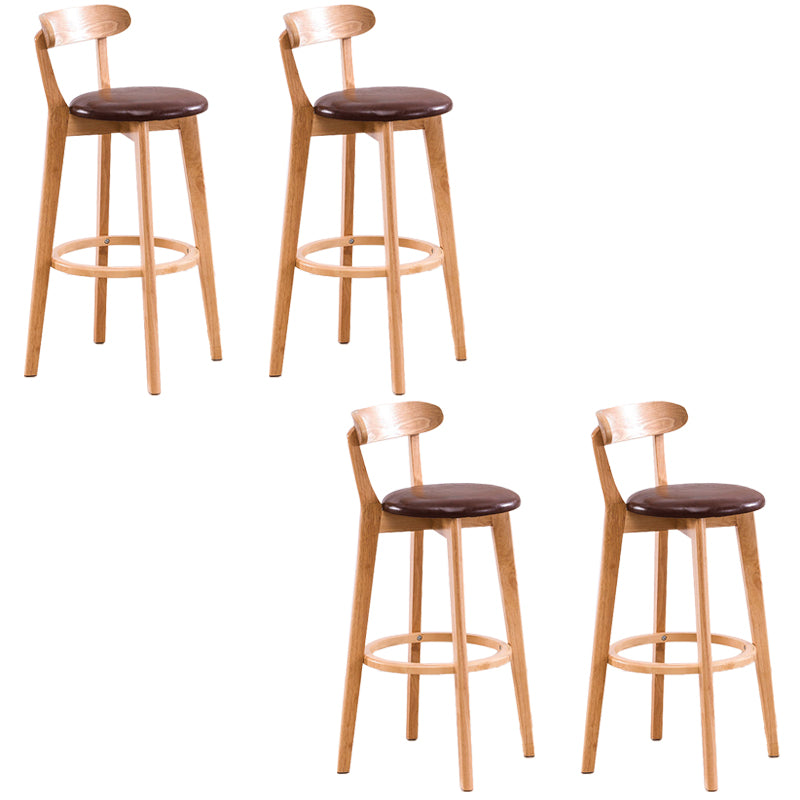 Low Back Dining Stools Industrial Armless Bar Stools with Wood Base