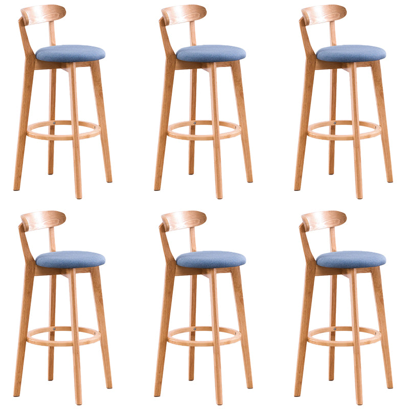 Low Back Dining Stools Industrial Armless Bar Stools with Wood Base