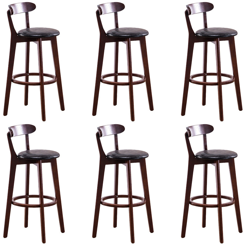 Low Back Dining Stools Industrial Armless Bar Stools with Wood Base