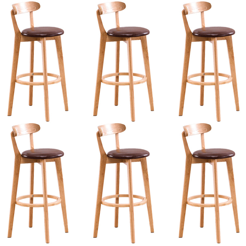 Low Back Dining Stools Industrial Armless Bar Stools with Wood Base