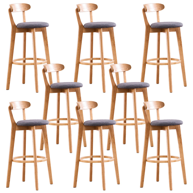 Low Back Dining Stools Industrial Armless Bar Stools with Wood Base