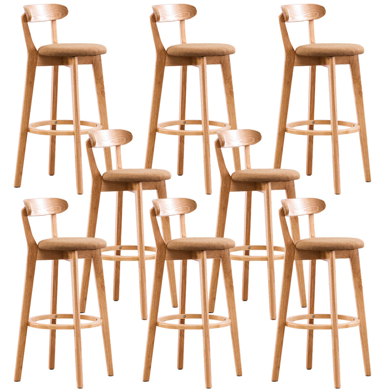 Low Back Dining Stools Industrial Armless Bar Stools with Wood Base
