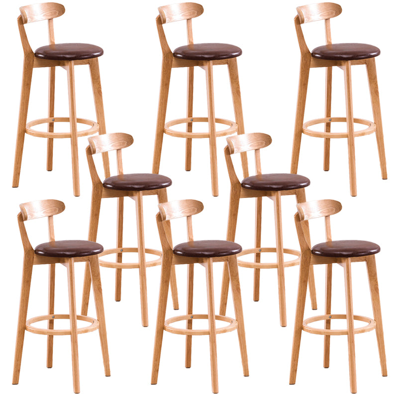 Low Back Dining Stools Industrial Armless Bar Stools with Wood Base