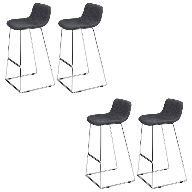 Contemporary Plastic Dining Stools Armless Bar Stools with Metal Base