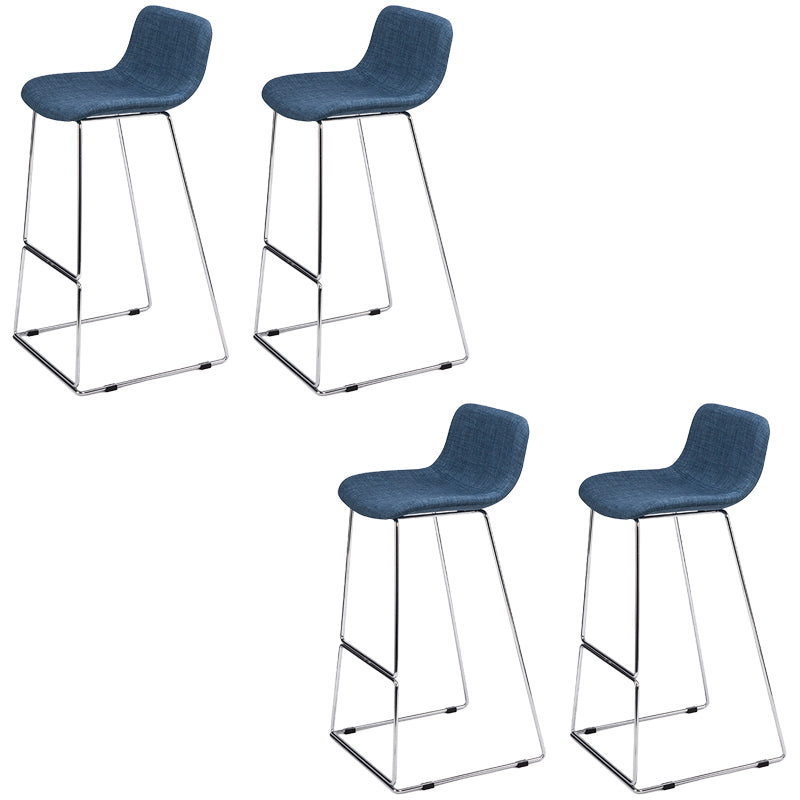 Contemporary Plastic Dining Stools Armless Bar Stools with Metal Base