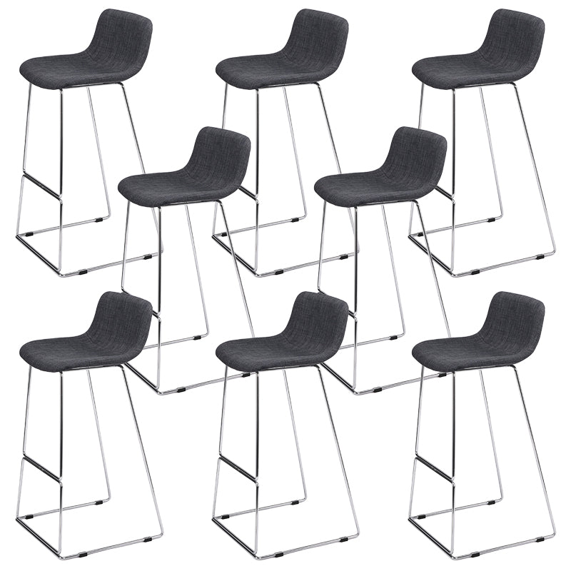 Contemporary Plastic Dining Stools Armless Bar Stools with Metal Base