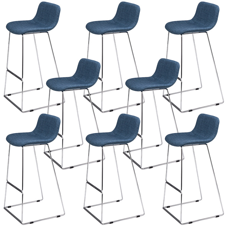 Contemporary Plastic Dining Stools Armless Bar Stools with Metal Base