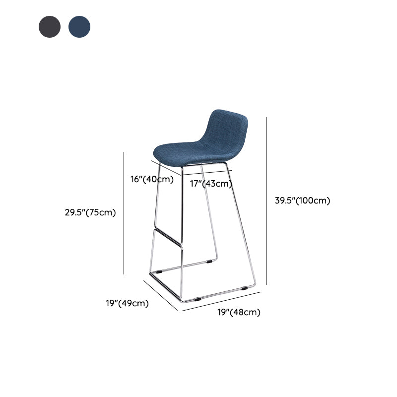 Contemporary Plastic Dining Stools Armless Bar Stools with Metal Base