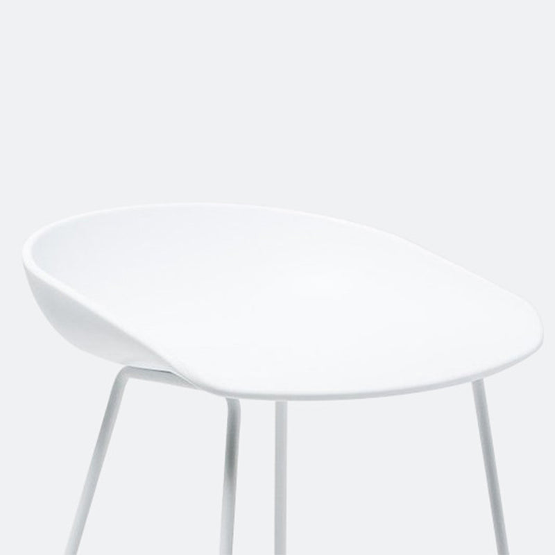 Contemporary Plastic Dining Stools Armless Bar Stools with Footrest
