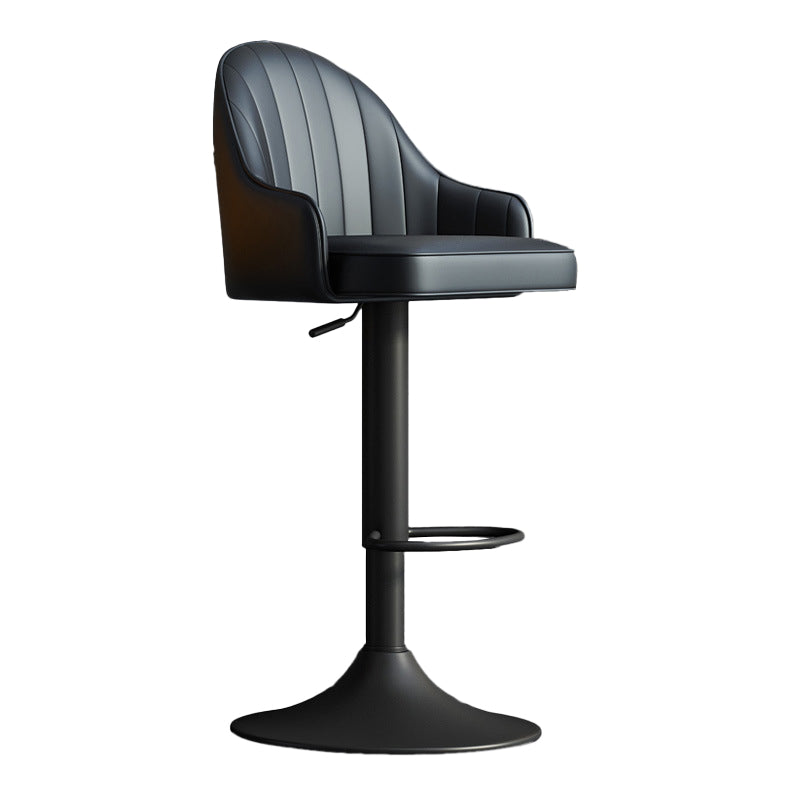 Glam Dining Stools Adjustable Height Bar Stools with Metal Base