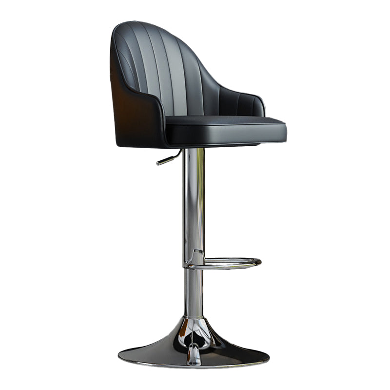 Glam Dining Stools Adjustable Height Bar Stools with Metal Base