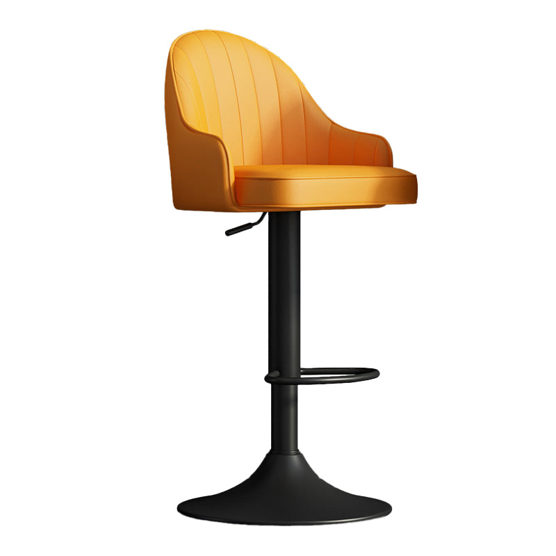 Glam Dining Stools Adjustable Height Bar Stools with Metal Base