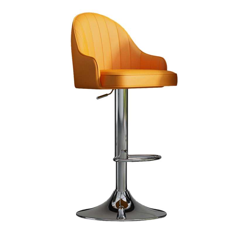 Glam Dining Stools Adjustable Height Bar Stools with Metal Base