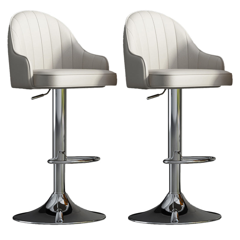 Glam Dining Stools Adjustable Height Bar Stools with Metal Base