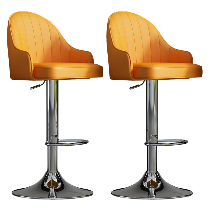 Glam Dining Stools Adjustable Height Bar Stools with Metal Base