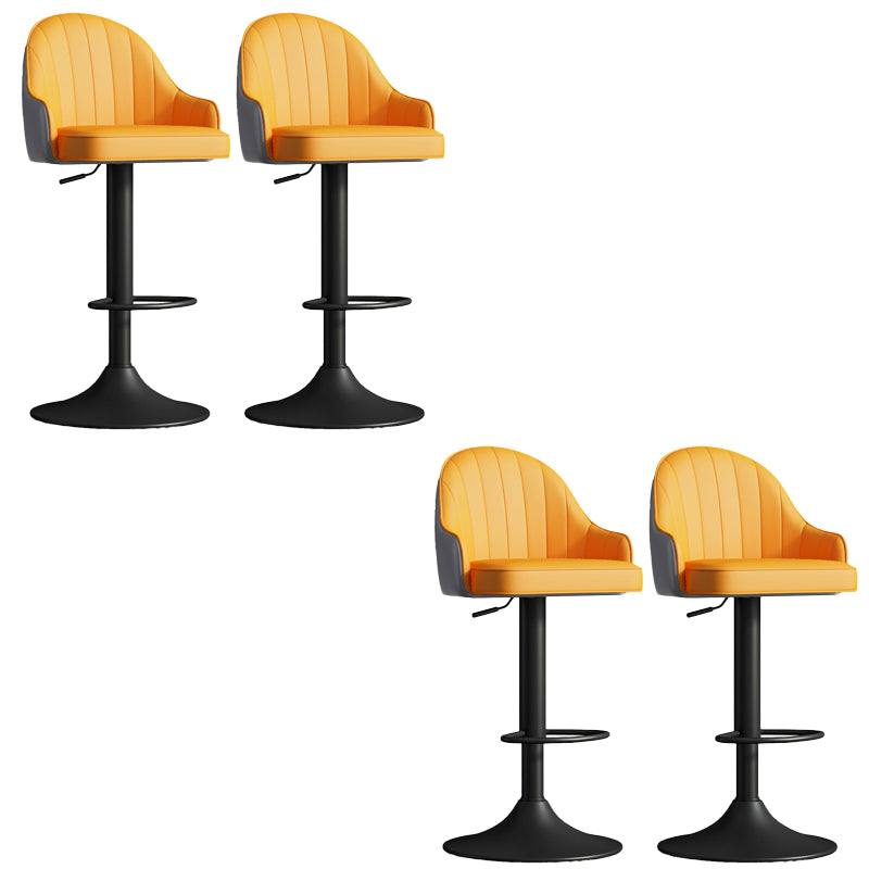 Glam Dining Stools Adjustable Height Bar Stools with Metal Base