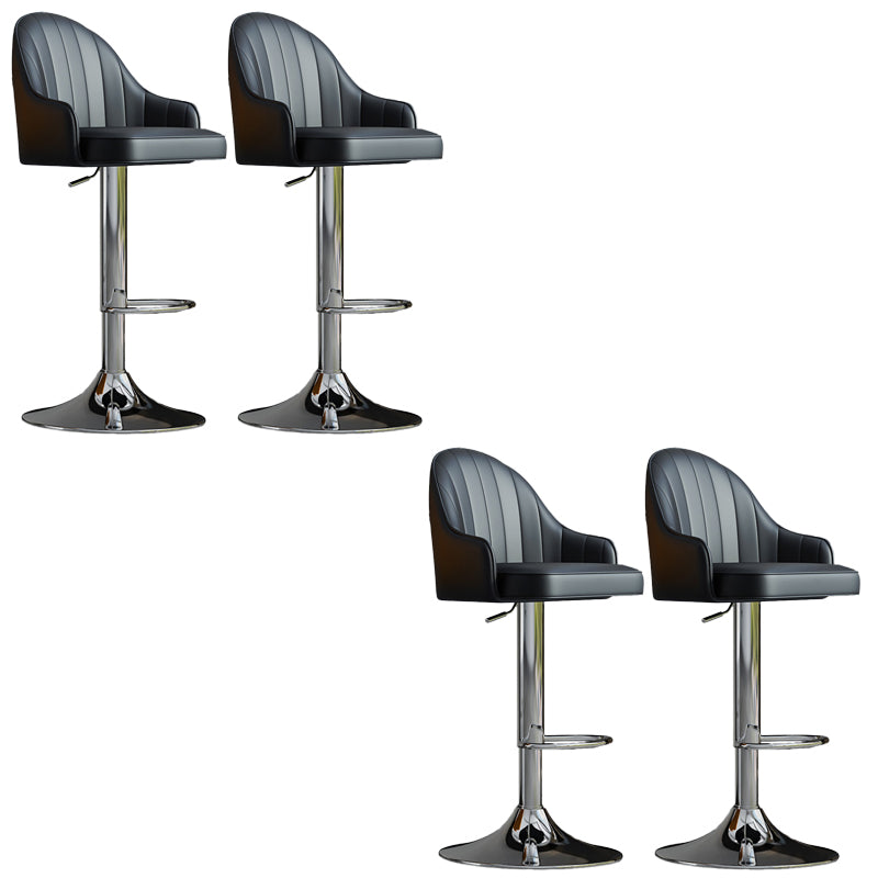 Glam Dining Stools Adjustable Height Bar Stools with Metal Base