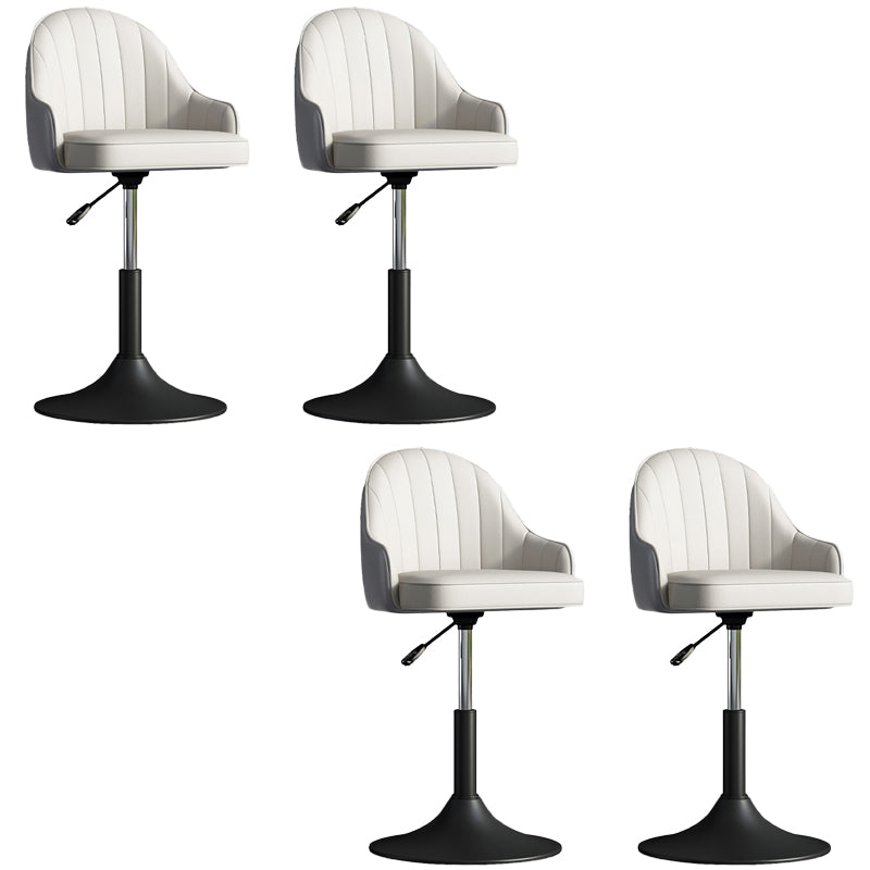 Glam Dining Stools Adjustable Height Bar Stools with Metal Base