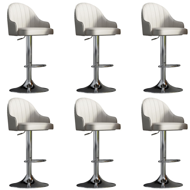Glam Dining Stools Adjustable Height Bar Stools with Metal Base