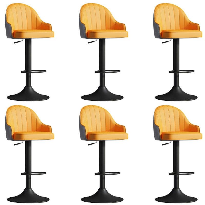 Glam Dining Stools Adjustable Height Bar Stools with Metal Base