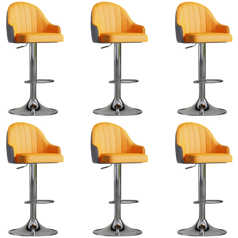 Glam Dining Stools Adjustable Height Bar Stools with Metal Base