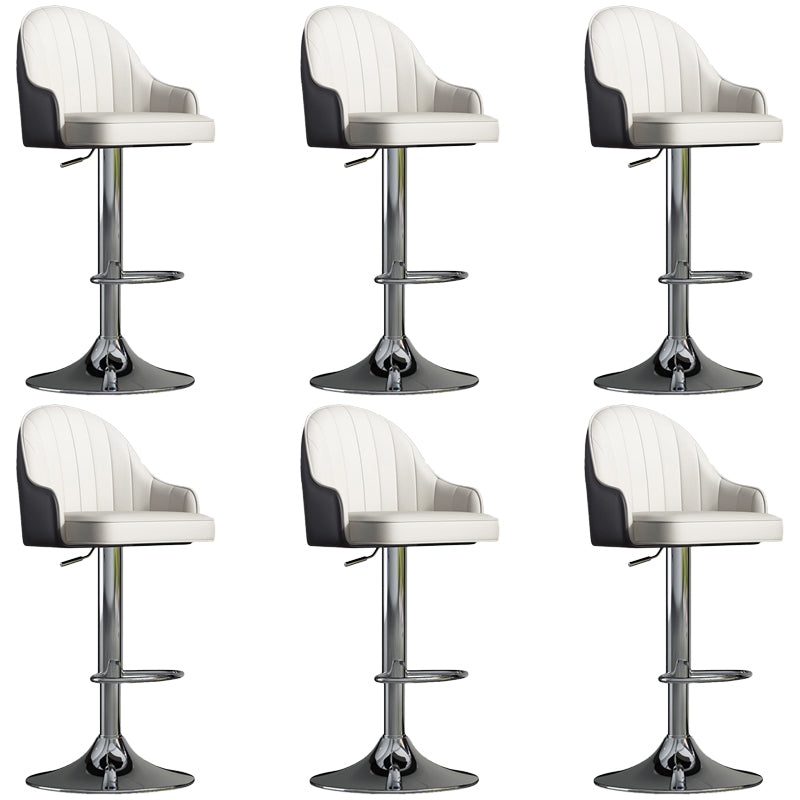 Glam Dining Stools Adjustable Height Bar Stools with Metal Base