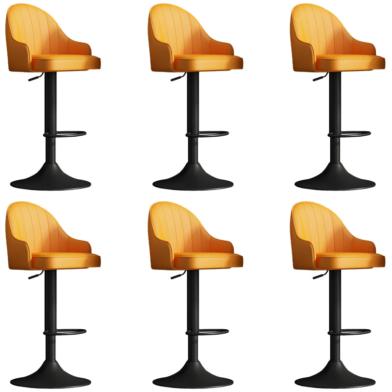 Glam Dining Stools Adjustable Height Bar Stools with Metal Base