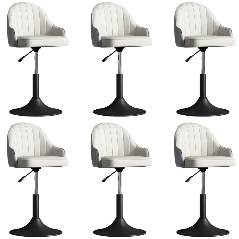 Glam Dining Stools Adjustable Height Bar Stools with Metal Base