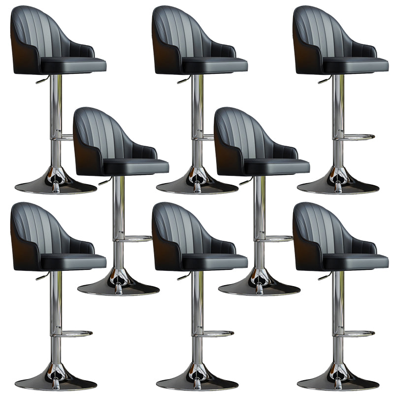 Glam Dining Stools Adjustable Height Bar Stools with Metal Base