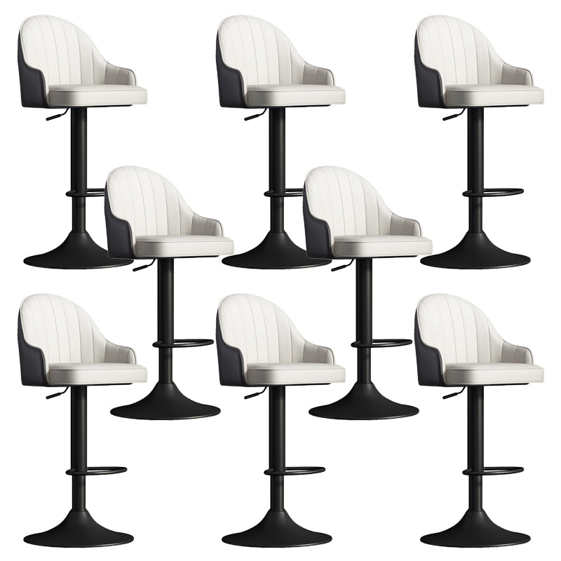 Glam Dining Stools Adjustable Height Bar Stools with Metal Base